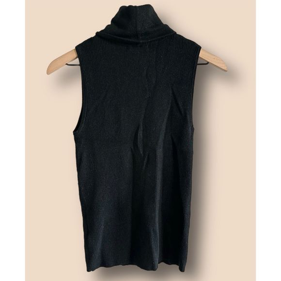 SMF Black Sparkle Sleeveless Turtleneck - Picture 2 of 6